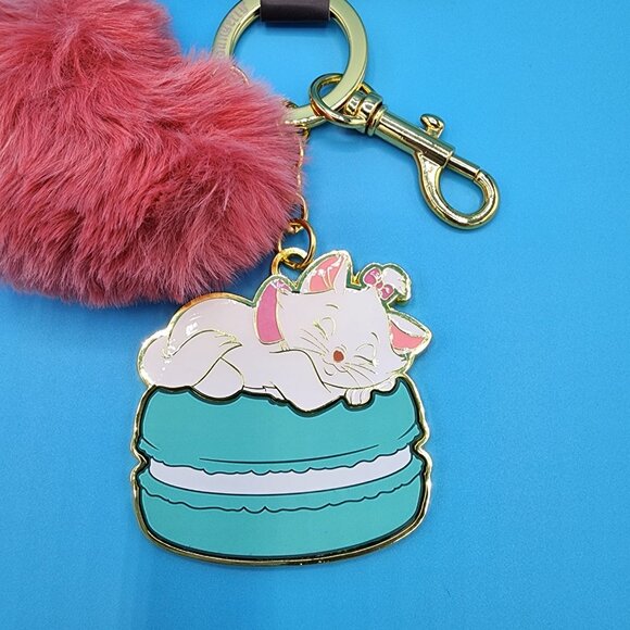 Loungefly Disney The Aristocats Marie Macaron Heart Pom Pom Multi Charm Keychain - Picture 10 of 10